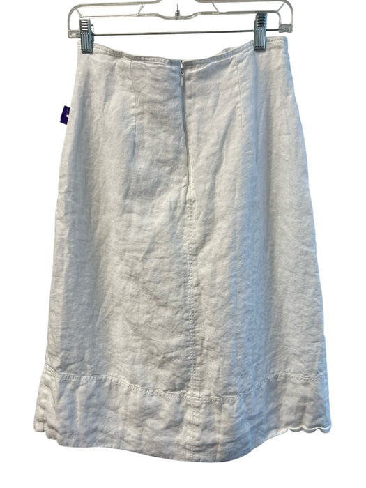 Polo Ralph Lauren Size 4 White No Fabric Tag Back Zip Lace Up Front Midi Skirt White / 4
