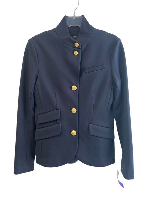 Rag & Bone Size 4 Navy No Fabric Tag Standing Collar Long Sleeve Jacket Navy / 4