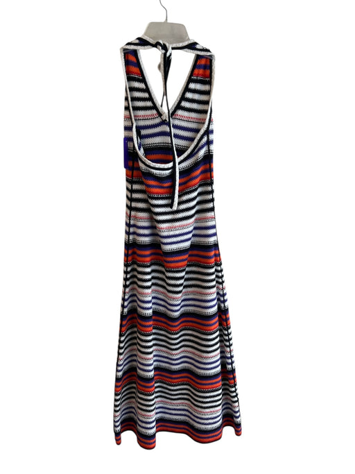 Me & Em Size Small Orange, Black & Purple Cotton Striped Halter Knit Midi Dress Orange, Black & Purple / Small