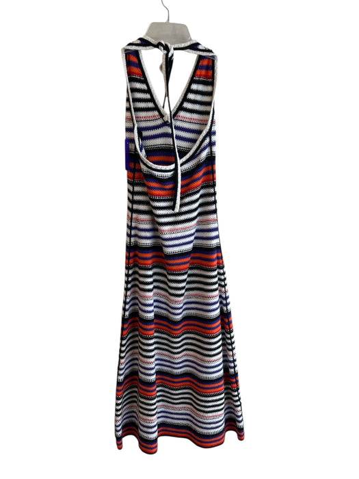 Me & Em Size Small Orange, Black & Purple Cotton Striped Halter Knit Midi Dress Orange, Black & Purple / Small