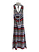 Me & Em Size Small Orange, Black & Purple Cotton Striped Halter Knit Midi Dress Orange, Black & Purple / Small