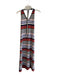 Me & Em Size Small Orange, Black & Purple Cotton Striped Halter Knit Midi Dress Orange, Black & Purple / Small