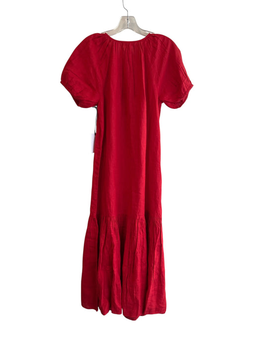 A Piece Apart Size XS Red No Fabric Tag Short Sleeve Round Neck Maxi Dress Red / XS