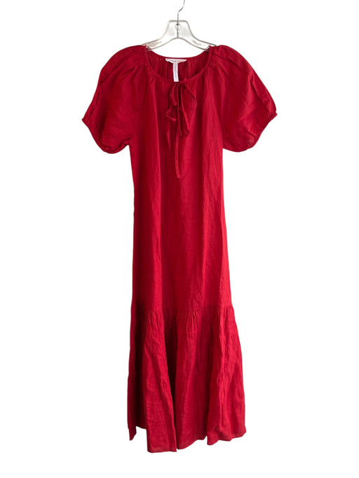 A Piece Apart Size XS Red No Fabric Tag Short Sleeve Round Neck Maxi Dress Red / XS