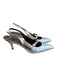 J Crew Shoe Size 9 Silver Leather Pointed Toe 1 strap Mid Heel Slingback Shoes Silver / 9