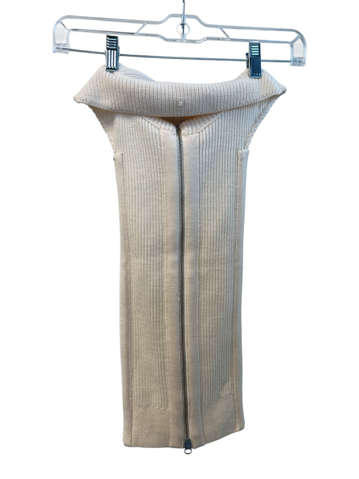 Veronica Beard Size One Size Cream No Fabric Tag Ribbed Front Zip Dickey Top Cream / One Size