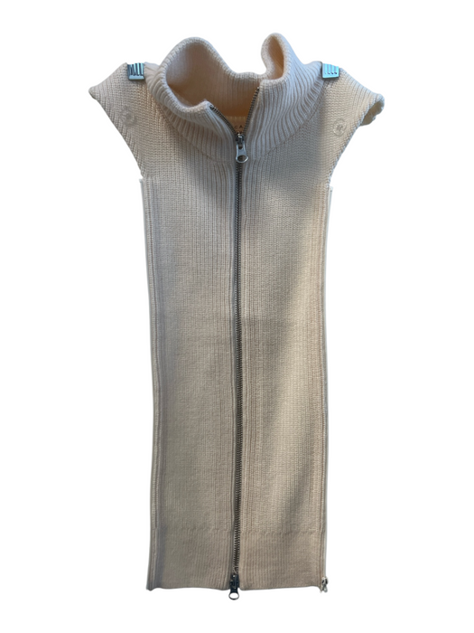 Veronica Beard Size One Size Cream No Fabric Tag Ribbed Front Zip Dickey Top Cream / One Size