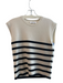 Frame Size S White Cashmere Stripe Sleeveless Round Neck Top White / S