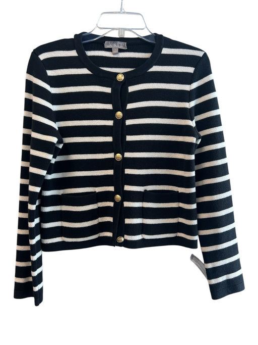 J.Crew Size S Black & White No Fabric Tag Stripe Knit Button Down Sweater Black & White / S