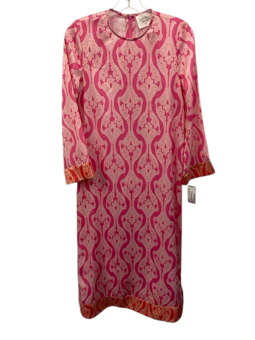 Hyacinth House Size XS Pink & White Polyester Long Sleeve Paisley Back Zip Dress Pink & White / XS
