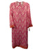 Hyacinth House Size XS Pink & White Polyester Long Sleeve Paisley Back Zip Dress Pink & White / XS