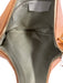 No Brand Camel Tan Leather Zip Close Gold Tone Hardware Single Handle Pouch Bag Camel Tan / Small