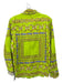 Tizzie Size S Lime Green, Lime, Blue COTTON & LINEN Frayed Edges Chain Link Top Lime Green, Lime, Blue / S