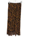 ALLSAINTS Size 4 Brown & Black Polyester Pleated Animal Print Midi Skirt Brown & Black / 4