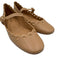 Larroude Shoe Size 9 Light Brown Leather Mary Jane Eyelet Ballet Scallop Flats Light Brown / 9