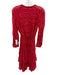 ALLSAINTS Size M Red & Pink Viscose 3/4 Sleeve Animal Print Wrap Mini Dress Red & Pink / M