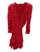 ALLSAINTS Size M Red & Pink Viscose 3/4 Sleeve Animal Print Wrap Mini Dress Red & Pink / M