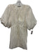 Frame Size S White Ramie Short Puff Sleeve Floral Eyelet Zip Pocket Mini Dress White / S