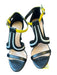 LAMB Shoe Size 6 Black & Yellow Leather open toe Strap Heels Black & Yellow / 6