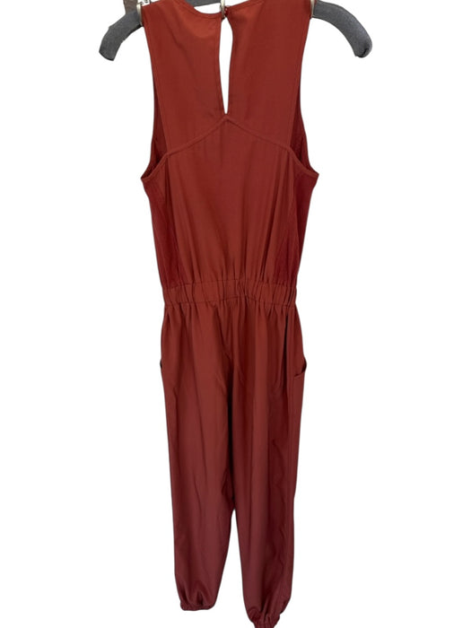 Evereve Size XS Burnt Orange Nylon Blend Tie Waist Side Pockets Jumper Burnt Orange / XS