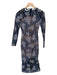 Elliatt Size XS Navy & Purple Polyester Long Sleeve Lace Overlay Flowers Dress Navy & Purple / XS