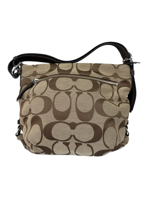 Coach Brown Canvas Monogram Adjustable Shoulder Bag Brown / Medium