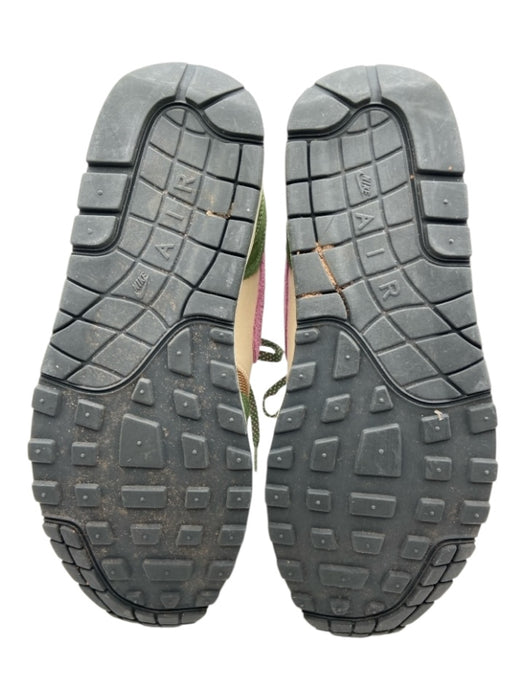 Nike Green, Purple & Tan Suede & Synthetic round toe color block Sneakers Green, Purple & Tan