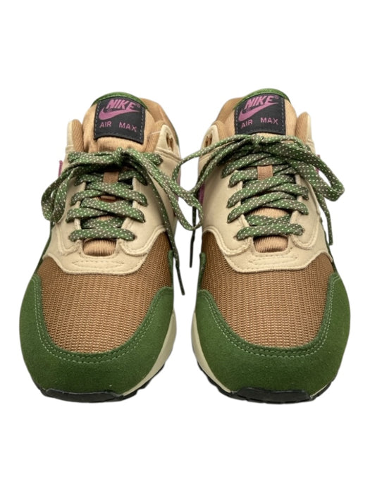 Nike Green, Purple & Tan Suede & Synthetic round toe color block Sneakers Green, Purple & Tan