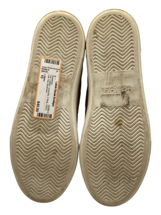 J Slides Shoe Size 10 Tan Leather round toe 2 Strap Velcro Low Top Sneakers Tan / 10