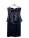 Bardot Size 10 Navy & white Polyester Polka Dots Strapless Peplum Detail Dress Navy & white / 10