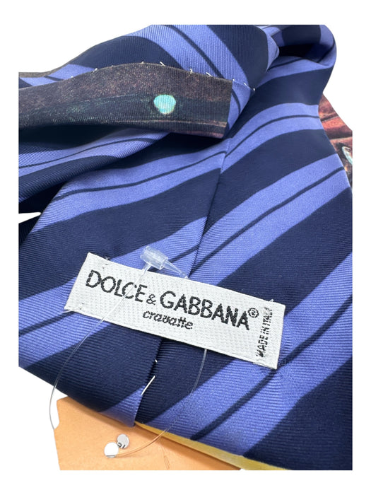 Dolce & Gabbana AS IS Blue & Multi Silk Striped Men's Tie Blue & Multi