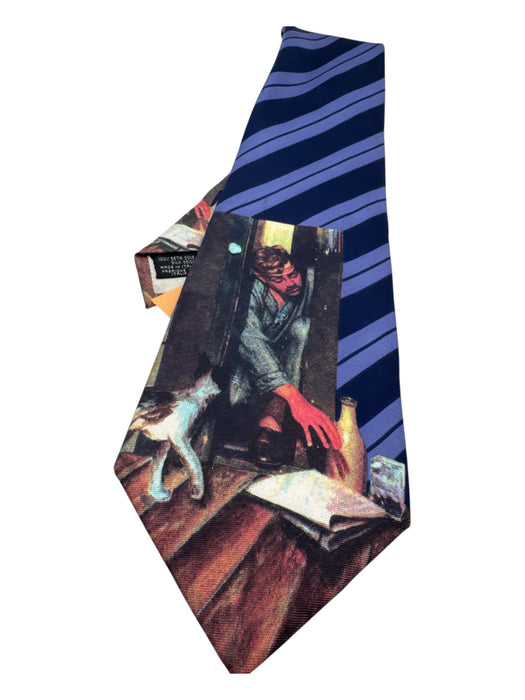 Dolce & Gabbana AS IS Blue & Multi Silk Striped Men's Tie Blue & Multi