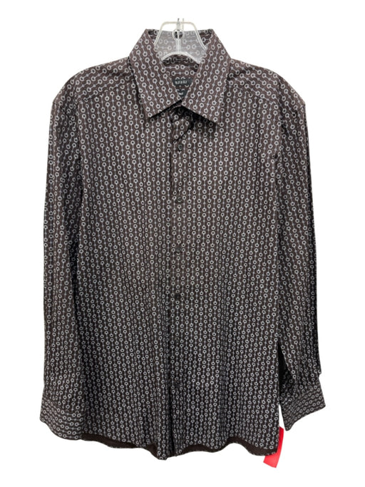 Gucci Size 16 Brown Cotton Horsebit Button Up Men's Long Sleeve Shirt Brown / 16