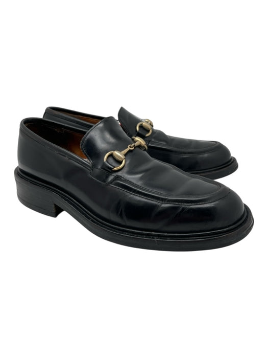 Gucci Shoe Size 8.5 Black Leather Solid Loafer Stacked Heel Men's Shoes Black / 8.5
