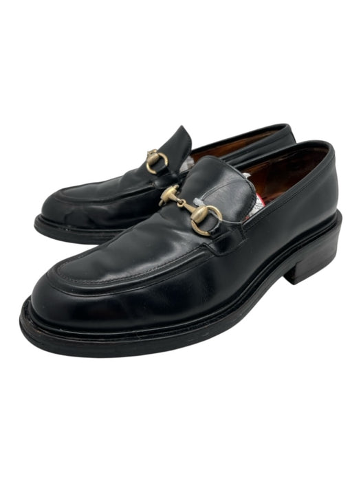Gucci Shoe Size 8.5 Black Leather Solid Loafer Stacked Heel Men's Shoes Black / 8.5