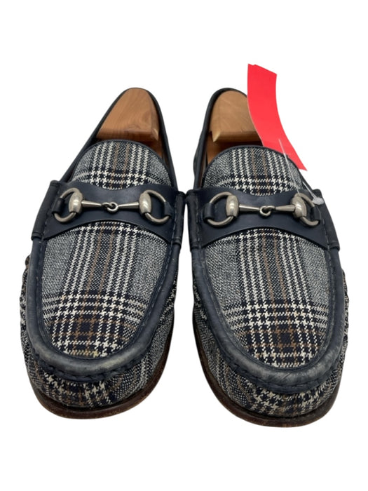 Gucci Shoe Size 8 Gray & Blue Canvas Plaid Dress Men's Shoes Gray & Blue / 8