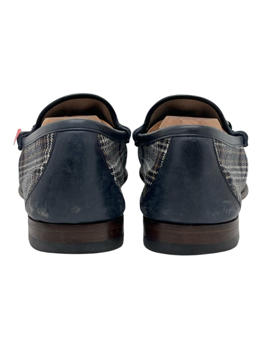 Gucci Shoe Size 8 Gray & Blue Canvas Plaid Dress Men's Shoes Gray & Blue / 8