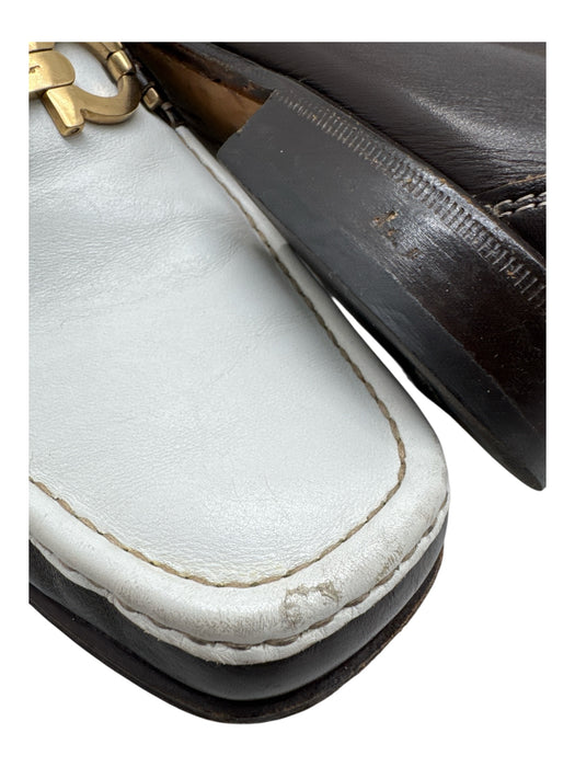 Ferragamo Shoe Size 9 AS IS Brown & White Leather Horsebit loafer Men's Shoes Brown & White / 9