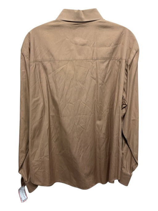 Prada Size 15.5 Beige Cotton Solid Button Down Men's Long Sleeve Shirt Beige / 15.5