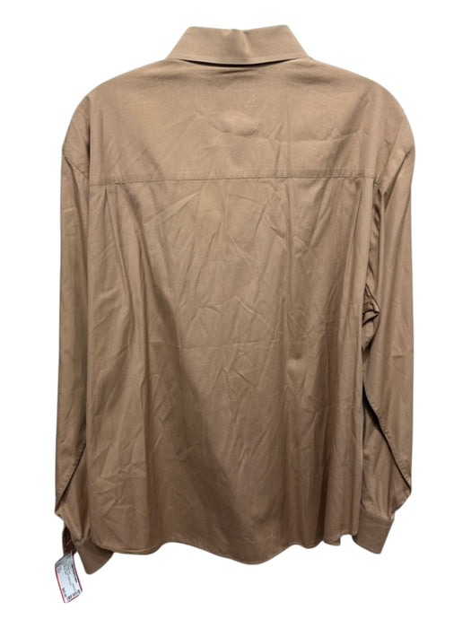 Prada Size 15.5 Beige Cotton Solid Button Down Men's Long Sleeve Shirt Beige / 15.5
