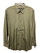 Gucci Size 16 Olive Green Cotton Solid Button Down Men's Long Sleeve Shirt Olive Green / 16