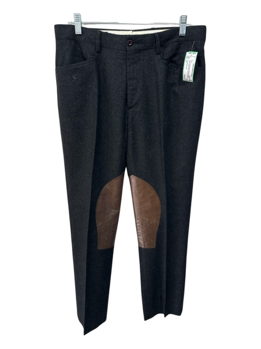 Polo Ralph Lauren AS IS Size 32 Gray & Brown Wool & Leather Leather Detail Pants Gray & Brown / 32