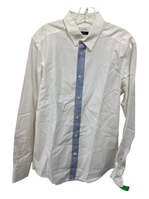 Versace Collection Size 40 White & Blue Cotton Stripe Detail Long Sleeve Shirt White & Blue / 40
