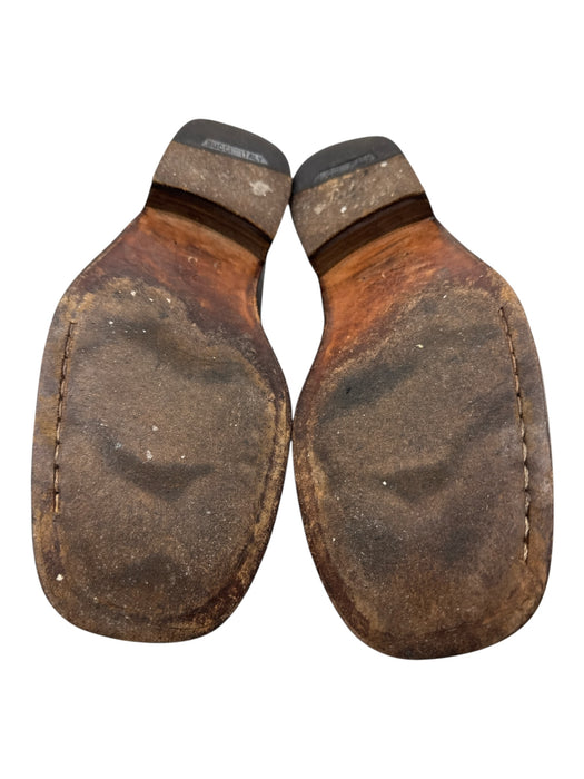 Gucci Shoe Size 7.5 Brown Leather Horsebit Square Toe Stacked Heel Men's Shoes Brown / 7.5