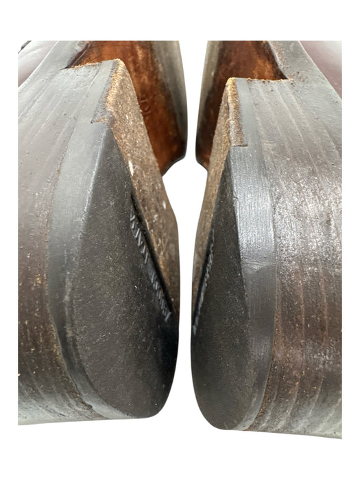 Gucci Shoe Size 7.5 Brown Leather Horsebit Square Toe Stacked Heel Men's Shoes Brown / 7.5