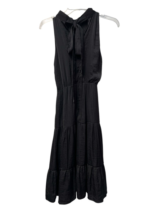 Sam Edelman Size 0 Black No Fabric Tag Keyhole Back Tie high neck Tiered Dress Black / 0