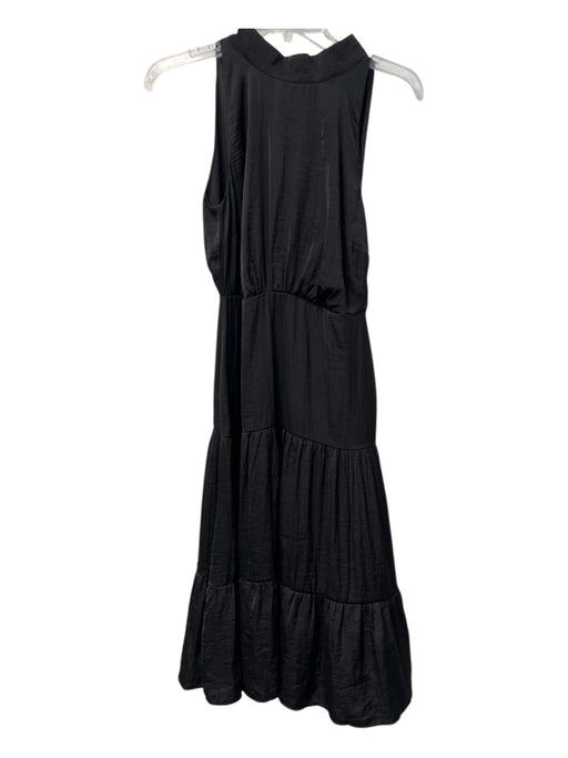 Sam Edelman Size 0 Black No Fabric Tag Keyhole Back Tie high neck Tiered Dress Black / 0