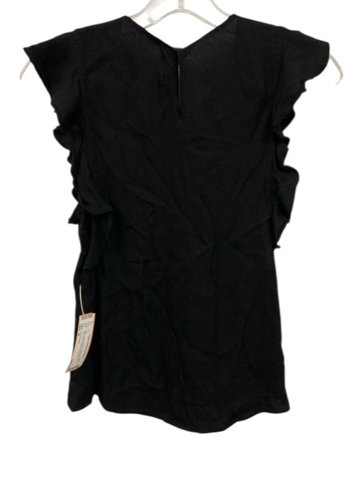 Reformation Size M Black Viscose Blend Keyhole Back Sleeveless Ruffles Top Black / M