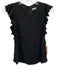 Reformation Size M Black Viscose Blend Keyhole Back Sleeveless Ruffles Top Black / M