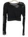 Alo Size S Black Synthetic Long Sleeve Mesh Athletic Top Black / S